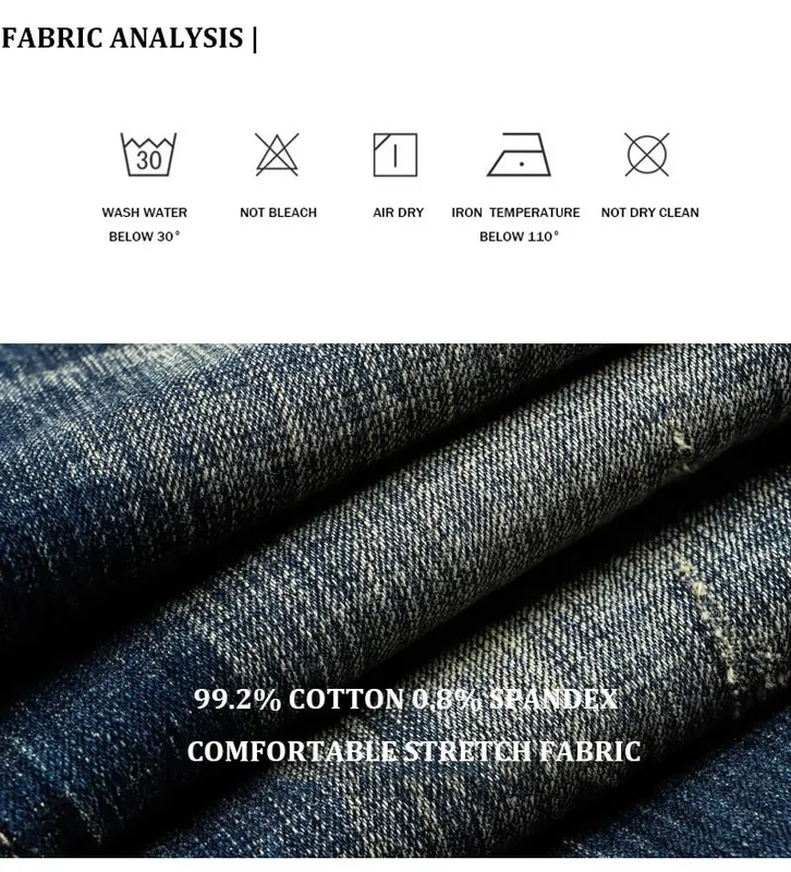 Italian Style Fashion Men Jeans Retro Black Blue Elastic Slim Fit Ripped Jeans Men Trousers Vintage Designer Casual Denim Pants — image 8