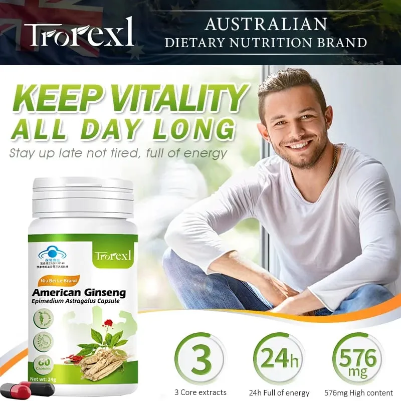 Male Power Enlargent Capsules Male Enhancing Supplement with Natural Epimedium Ginseng Astragalus - Endurance & Stamina