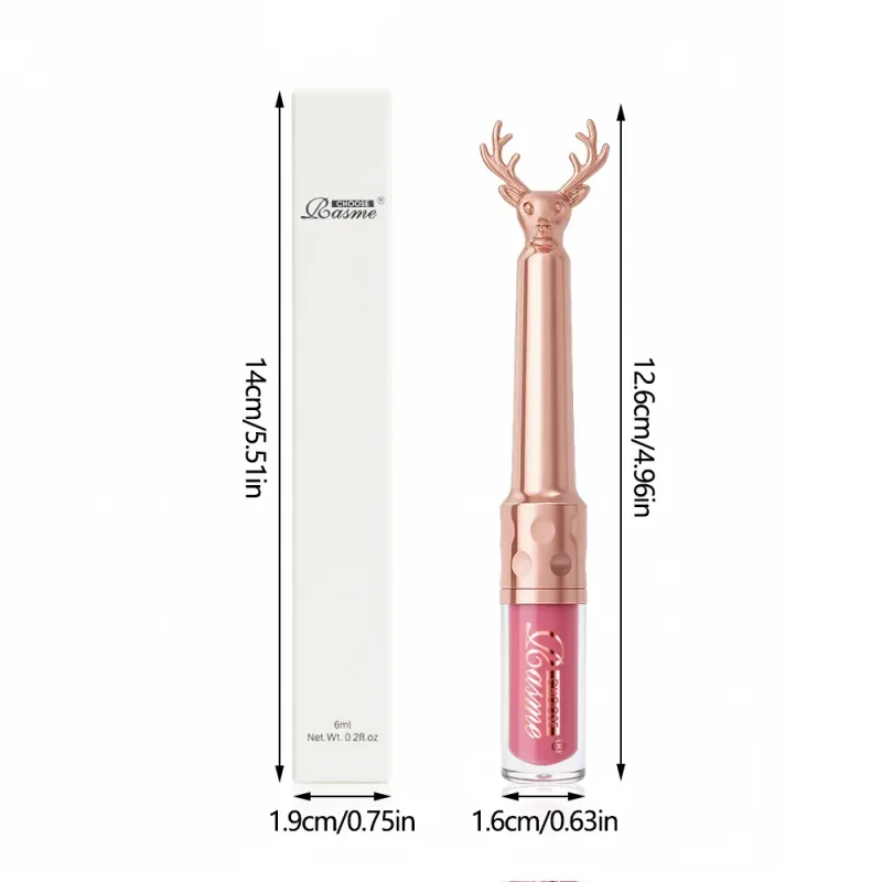 Moisturizing Cream Lip Gloss Höst/vinter Fuktgivande flytande läppstift Långvarig Icke fet läppmakeup Julbrun — image 7