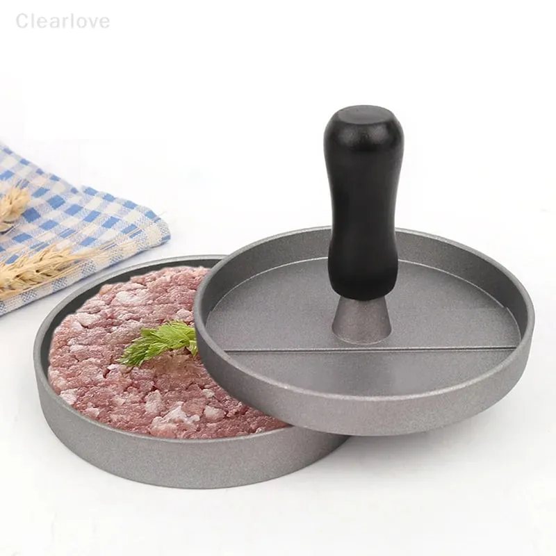 Burger Press Stainless Steel Smash Hamburger Presses Meat Mold for Deli Meats Kitchen Accessories Patties Meat Masher Circular — image 5