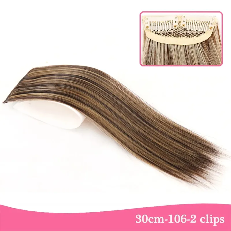 LM Synthetic Invisable Seamless Hair Pads Clip In 2Clips Increase Hair Volume Hair Extensions Top Side Cover Hairpiece