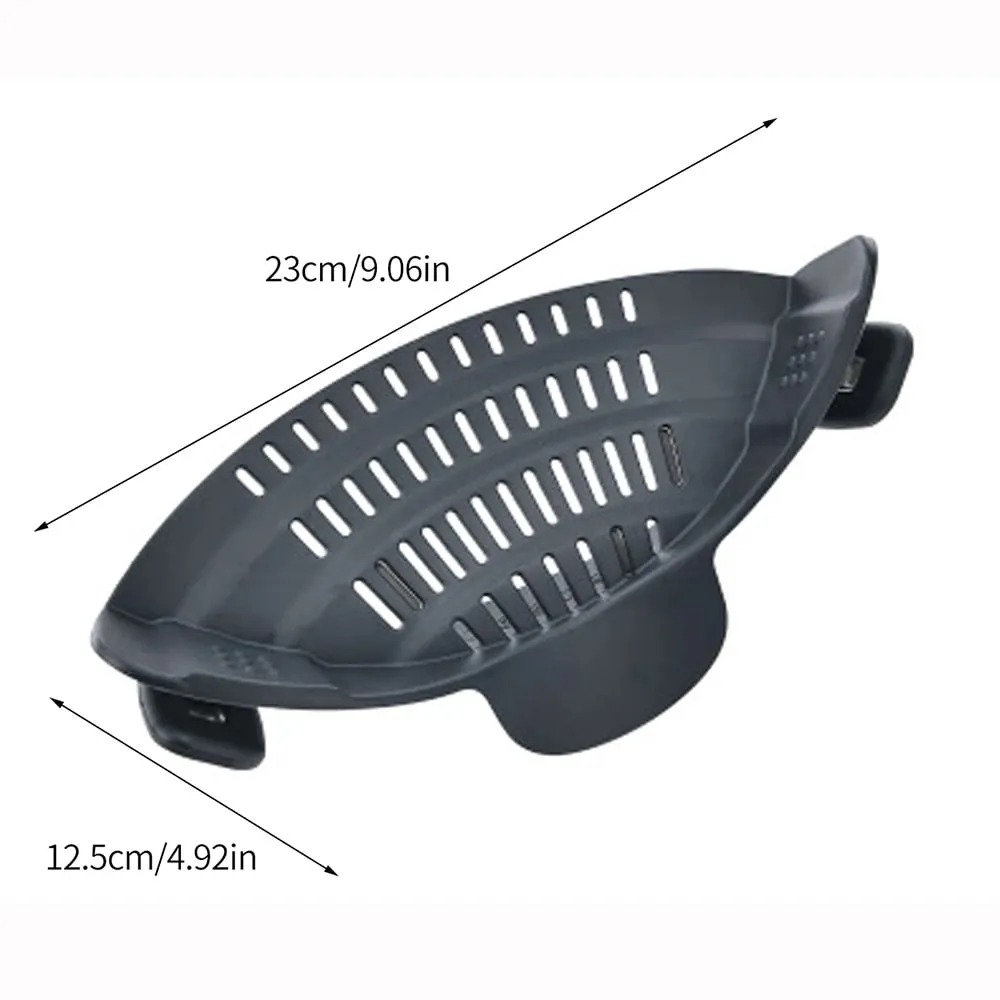 Silicone Kitchen Strainer Clip On Pots and Pans Drain Rack Pasta Noodle Vegetable Fruit Strainer Colander Kitchen Gadgets — image 4