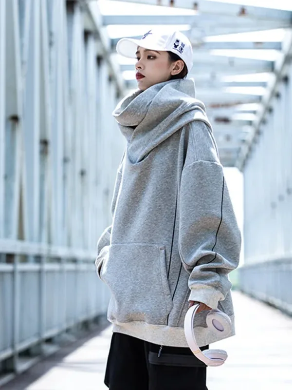 Autumn Men's Windbreaker Turtleneck Hooded Sweatshirts New Japanese Ninja Hoodies Women Line Print Oversized Y2K Vintage Hoodie — image 28