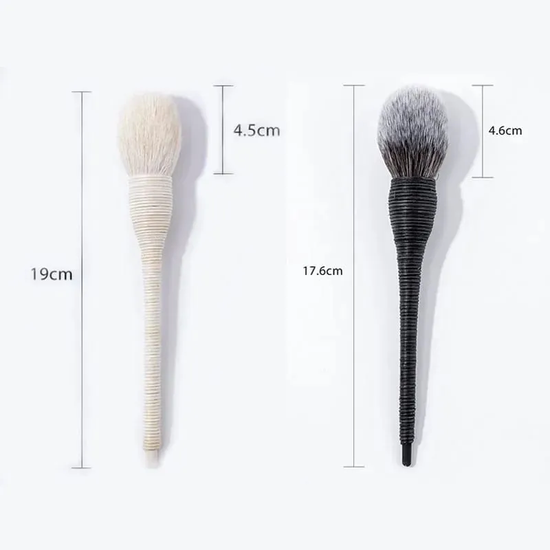 Flat Goat Wool Rattan Makeup Brushes Profesional Foundation Blush Loose Powder Contour Brush for Beauty Make Up Brushes — image 6