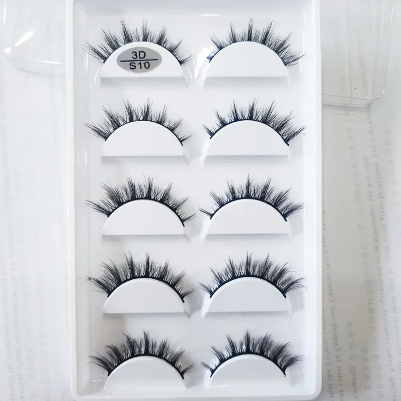 New 5 Pairs Natural 3D False Eyelashes Makeup Mink Eyelash Fake Eye Lashes Faux Cils Make Up Beauty Maquillaje Tools H13 Cat