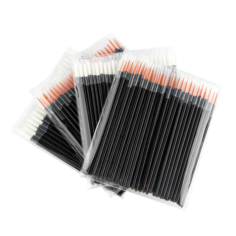 50/100PCS Wholesale Eyeliner Brushes Makeup Brush Cosmetic With Cap For Women Beauty Tool Long Thin Tip Applicator Make Up Brush