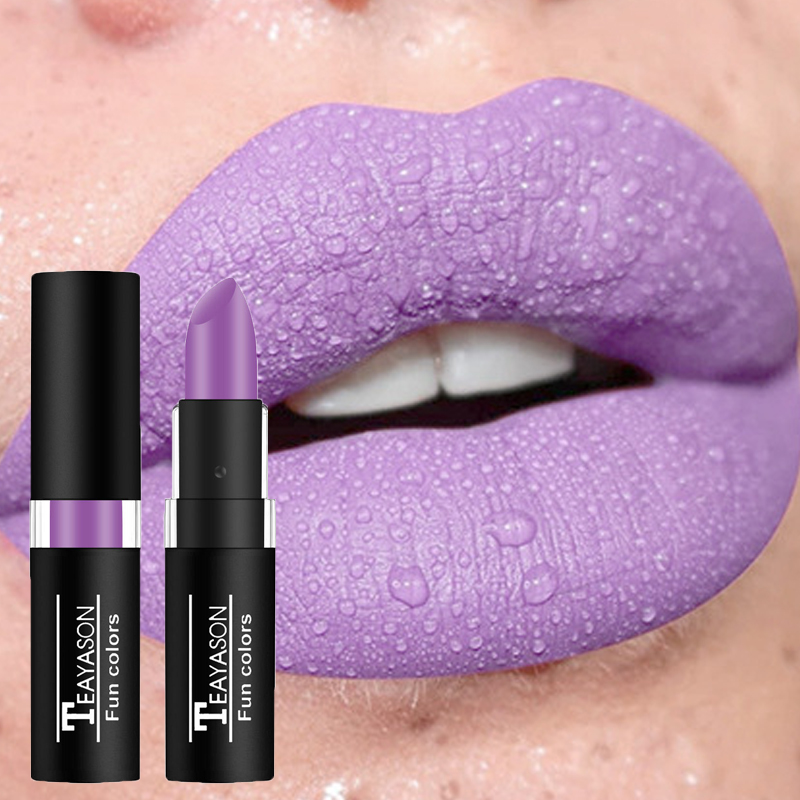 Punk Dark Wine Red Lipsticks Waterproof Easy To Color Makeup Sexy Red Lipstick Matte White Black Lip Gloss Facial Body Painting — image 4