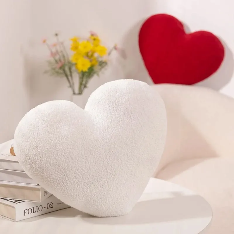 Red Love Heart Shape Throw Pillow Cushion Stuffed Plush Doll Kids Toy Lover Gift Sofa Car Home Decor Wedding Party Decoration