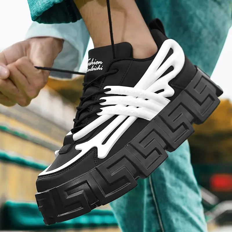 Mens Fashion Luxury Casual Sneakers Comfortable Thick-soled Shoes Designer Height Increasing Fashion Breathable Sports Shoes — image 6