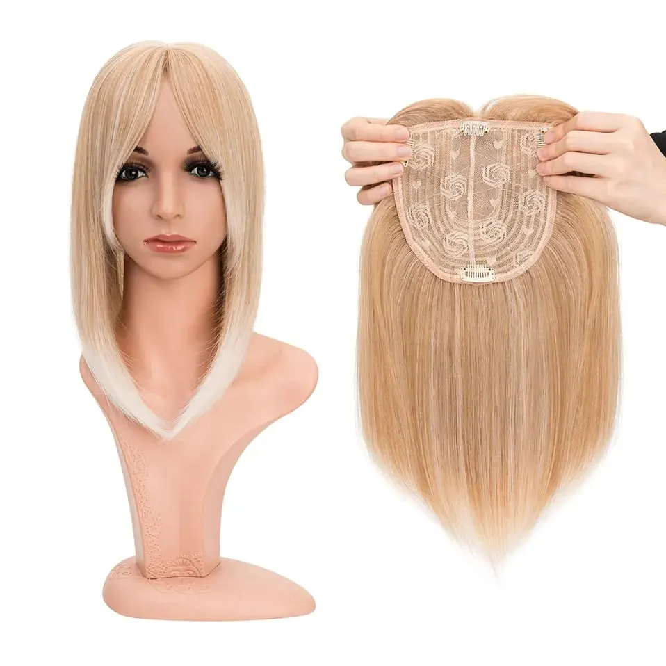 Snoilite Synthetic 14'' Striaght Hair Toppers with Bangs for Women Natural Hairpieces Adding Hair Volume Topper Hair Extensions — image 14