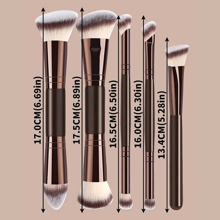 5 stk Jumbo Soft Makeup Børste Sæt Syntetiske børster Ikke-irriterende Face Powder Rouge Øjenskygge børste Komplet sæt Starter Råd — image 2