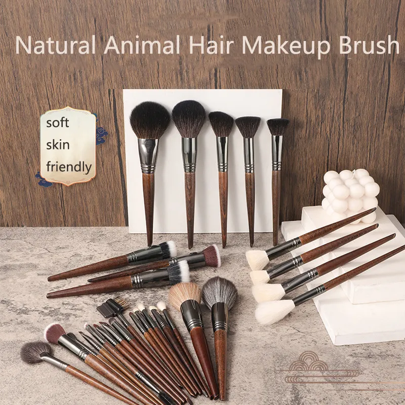 OVW Animal Hair Makeup Brush Complete Set 28PCS Lip Brushes Eyeshadow Brush Soft Makeup Brush Beauty Tools Smudge Brush Single — image 1