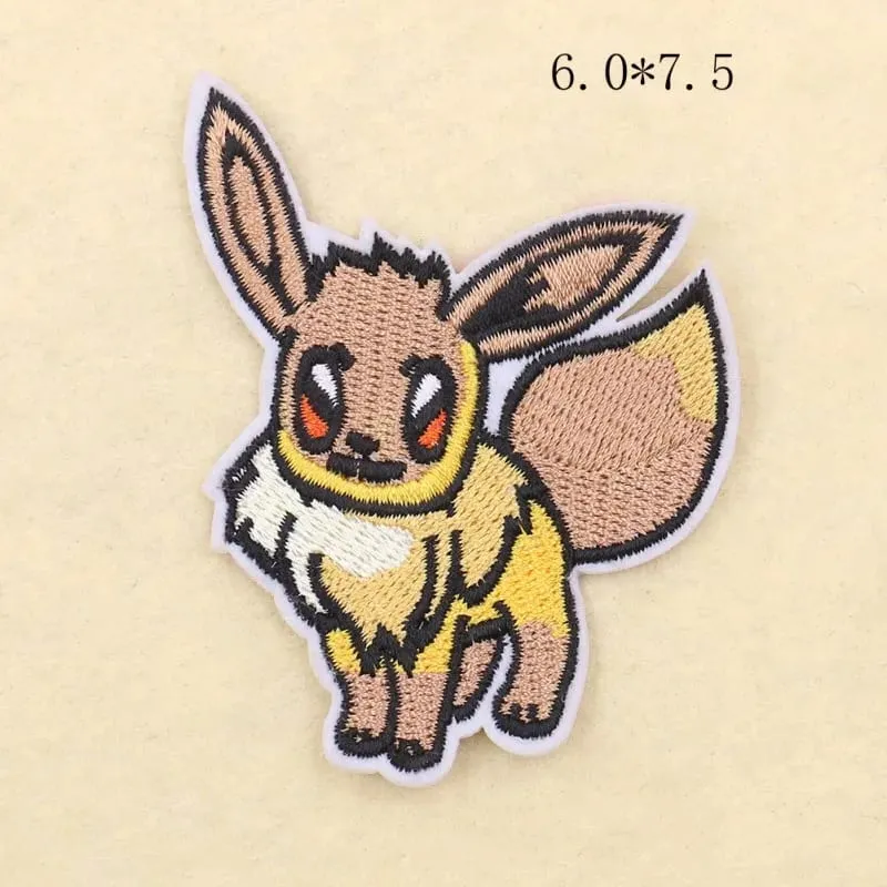 HOT 40 Style Snorlax Iron On Patch Embroidered Clothes Patches Cartoon for Clothing Kid Umbreon Cloth Stickers Garment Appliqués — image 41