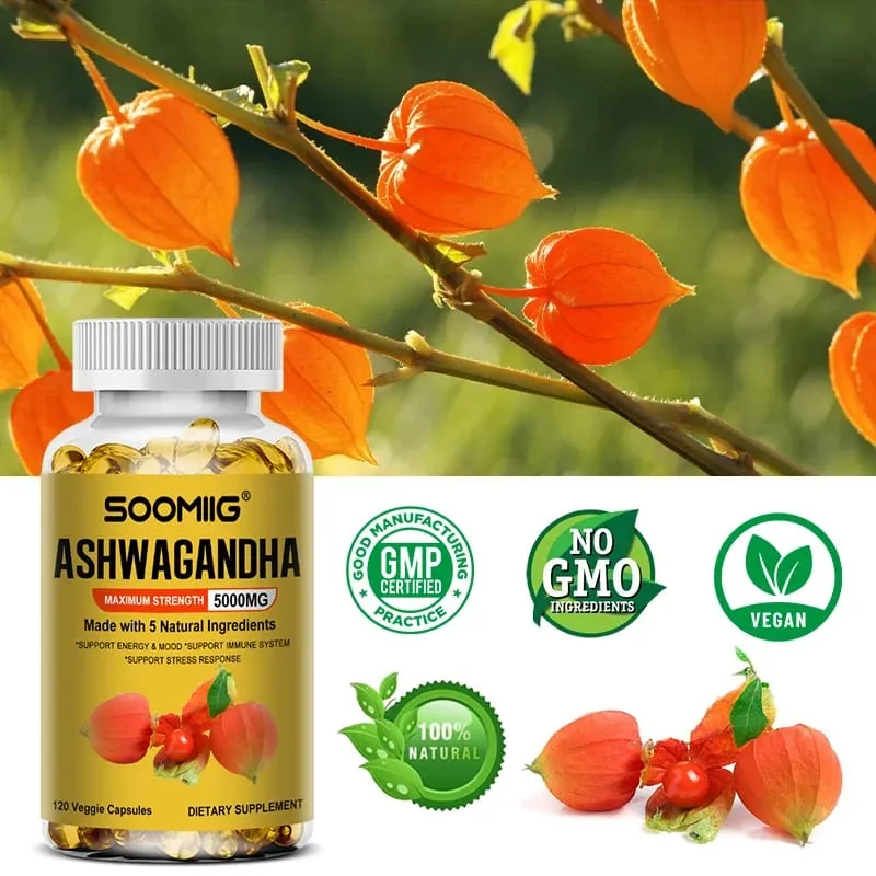 Organic Ashwagandha - Stress Relief & Immune Support Supplement Supports Balanced Energy Levels NON-GMO Vegan Capsules — image 4