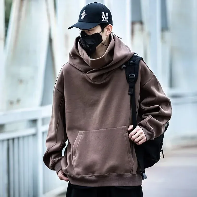 Autumn Men's Windbreaker Turtleneck Hooded Sweatshirts New Japanese Ninja Hoodies Women Line Print Oversized Y2K Vintage Hoodie — image 22