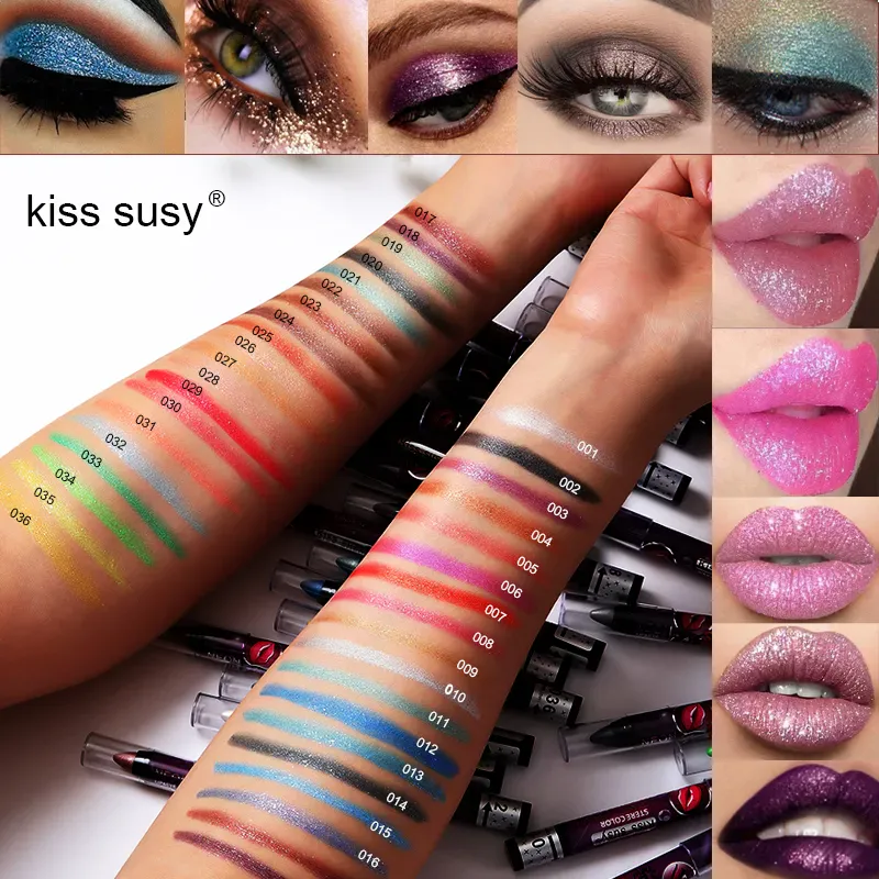 2 In 1 Eyeshadow Lipstick Stick Pencil Waterproof Glitter Matte Eye Shadow Makeup Pigment Eyeshadow Pen — image 4