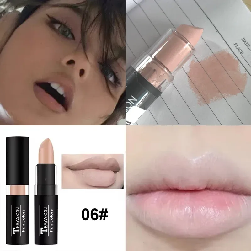 Clay Nude Lip Primer Concealer Cover Dark Lips Stick Long Lasting Gothic Matte Black Halloween White Cosplay Makeup Lip Base