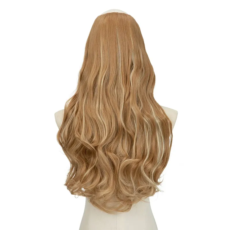 Premium Synthetic U-Part Clip In Hair Extension Long Thick Curly Natural Blonde False Heat Resistant Hair Hairpieces For Women — image 19