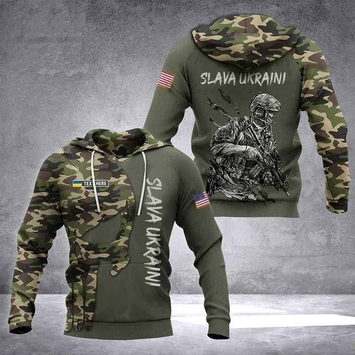 New Ukrainian national emblem Canada Flag Camo printed hoodies 3D Men Women casual pullover military hooded Sweatshirt clothing — image 10