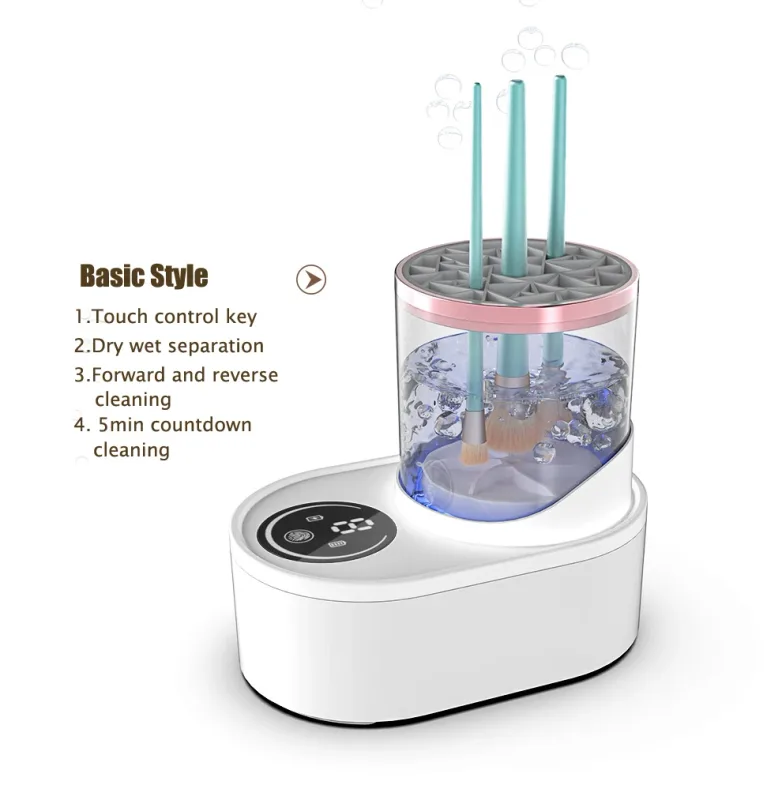 High-end 3 in 1 USB Electric Makeup Brush Cleaner Machine Automatic Cleaning Quick-Drying Tool Cosmetics Brush Washer