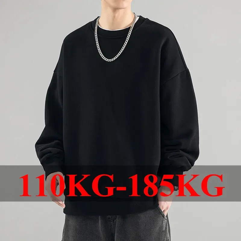 Plus Size Herren Pullover Vollbaumwolle Sweatshirts 5XL 6XL 7XL Herbst Winter Lange Ärmel Bedruckte Tops Männliche Kleidung 110kg-180kg — image 3