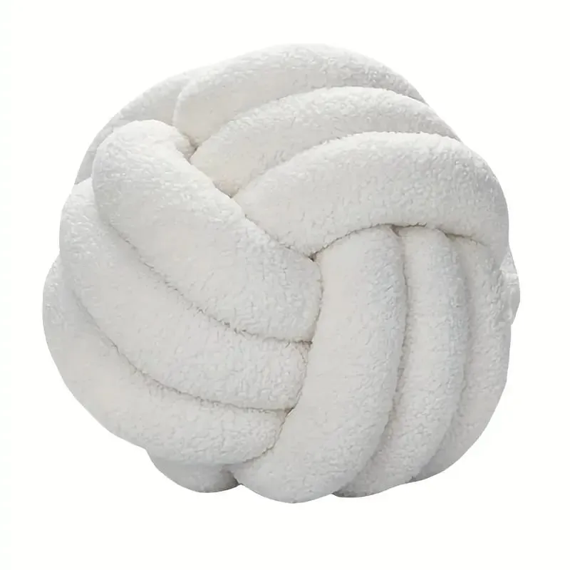 Home decoration Knotted Ball Pillow Indeformable Ecofriendly Knotted Ball Plush Pillow Hand-woven Knotted Ball Back Throw Pillow — image 11