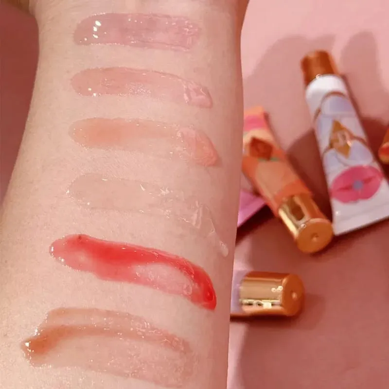 Charlotte 8-Color Hydrating Collagen Lip Gloss Lip Balm Jelly Fruit Flavored Lipstick Moisturizing Non Drying Lip Tilbury Makeup