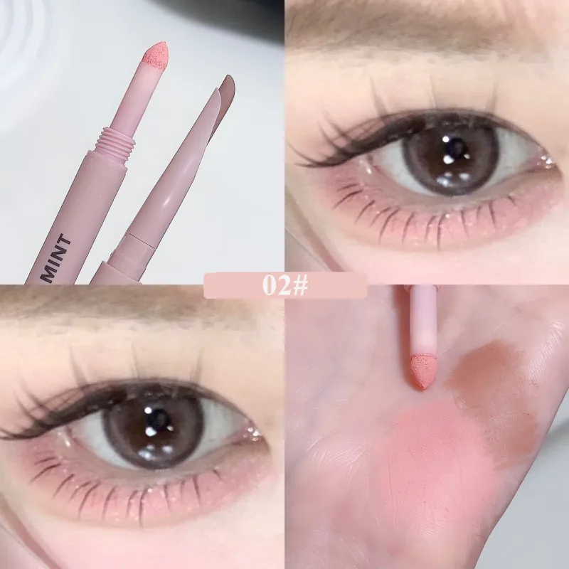 Sweetmint Meniscus Double-ended Silkworm Eyemakeup Highlight Naturally Brightening Long-lasting Eye Makeup Two-in-One
