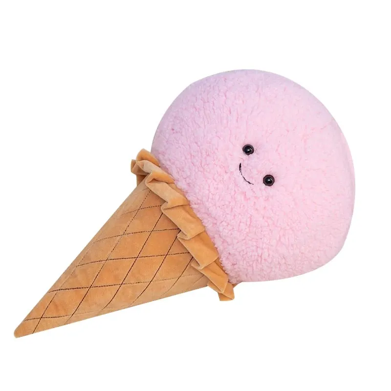 46cm Cute Cartoon Ice cream Plush Toy Stuffed Food Snack Pillow Cushion Cone Kids Toys Kawaii Room Decor Birthday Gift for Kids — image 3