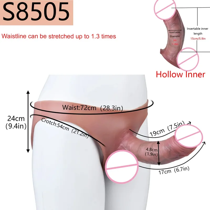 หนา Hollow Dildo ชายสายรัดขนาดใหญ่ Hollow Dildo Dick Extender ซิลิโคนสมจริงอวัยวะเพศชายขนาดใหญ่ของเล่นสำหรับคู่รัก Sex