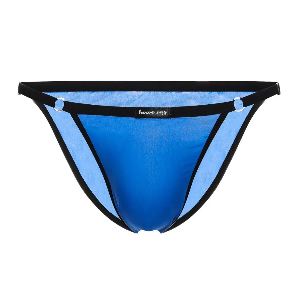 Adjustable Men's Sexy Brief Underwear Ice Silk Thin Transparent Comfort Quick Drying Mankini Gays U Convex Pouch High Fork Tanga — image 2