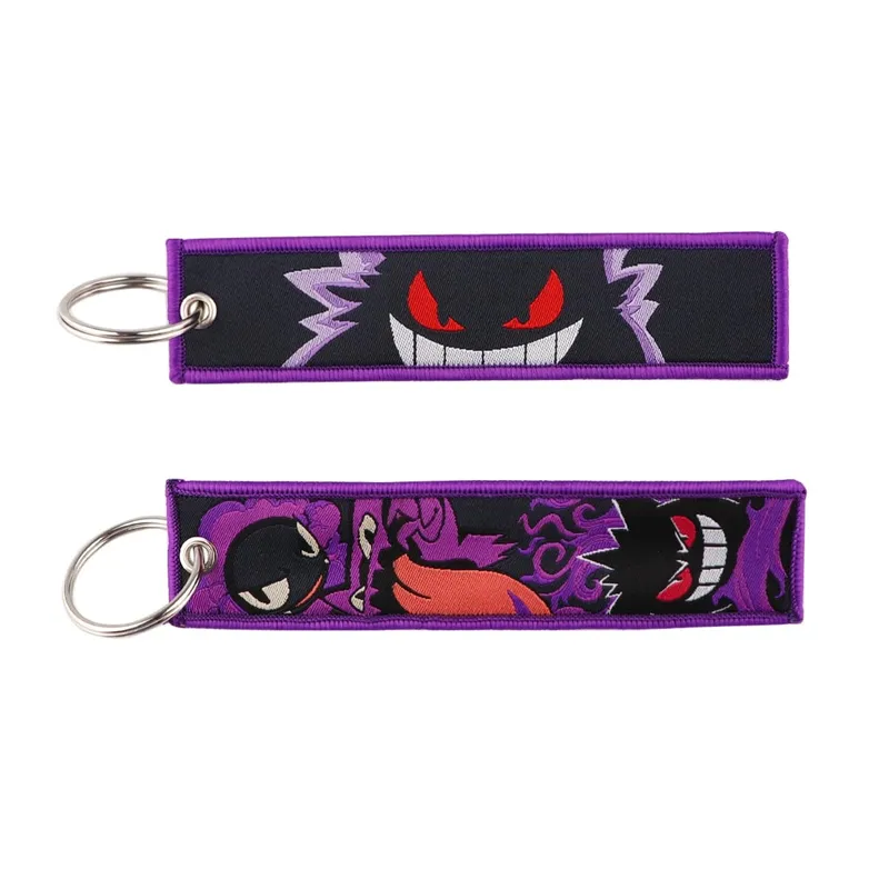 Anime Keychain Cute Gengar Key Tags For Cars Keyring Bags Keys Holder for Women Men Cartoon Cosplay Accessories Toys Gift