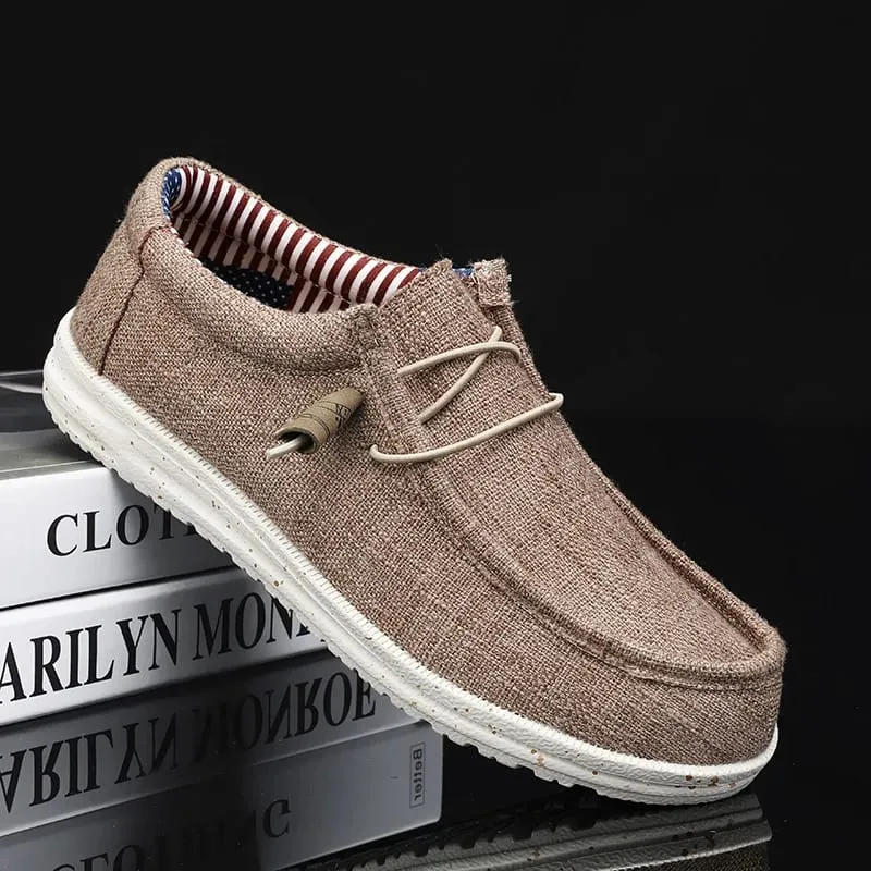 Men Casual Shoes Slip on Denim-blue Canvas Loafers Comfortable Walking Flats for Man Dude Non Slip Soft Sneakers Summer — image 3