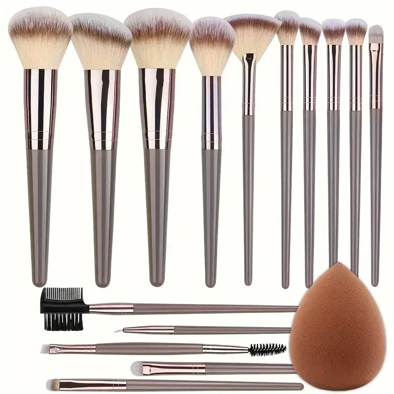 3-20PCS Makeup Brushes Set Foundation Highlighter Eyeshadow Blush Concealers Brush Female Beauty Tools Beauty Sponges Thumb Puff — image 12
