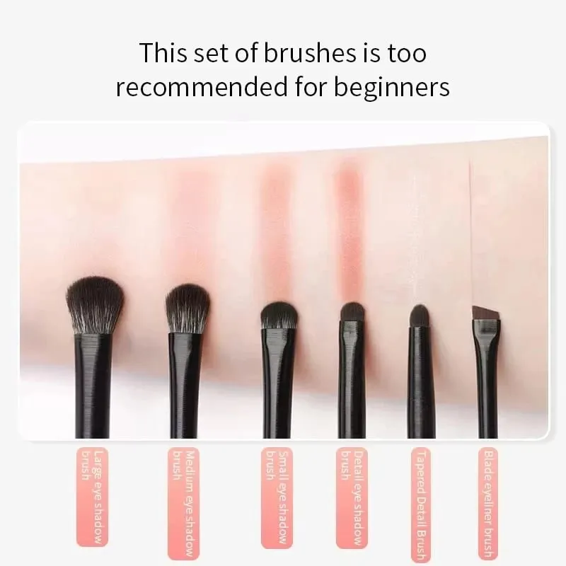 6Pcs Eye Makeup Brushes Set Professional Soft Eyeshadow Eyeliner Eyebrow Brush for Women Beginners Contouring Cosmetic Tools — image 5