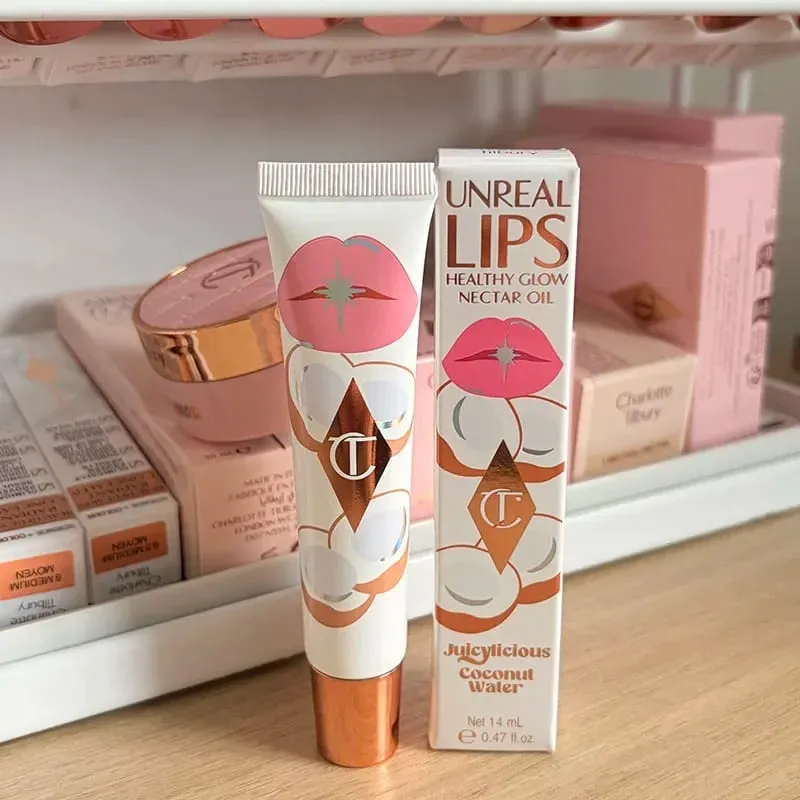 Charlotte 8-Color Hydrating Collagen Lip Gloss Lip Balm Jelly Fruit Flavored Lipstick Moisturizing Non Drying Lip Tilbury Makeup