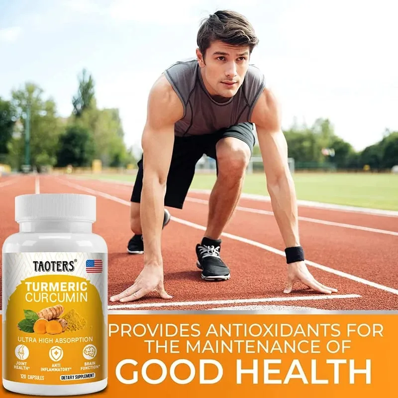 Turmeric Curcumin Capsules Natural Joint Support Relieve Joint Pain Support Brain Health & Heart Health