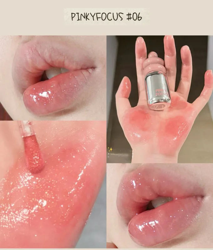 Pinkyfocus Clear Gloss Lip Oil Moisturizing Glass Finish Non-Sticky Nude Shade Ideal for Layering to Brighten Lips — image 10