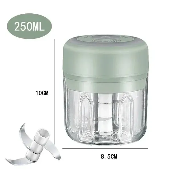 250/100ML Garlic Mincer USB Charging Powerful Mini Electric Garlic Chopper Portable Garlic Crusher Kitchen Food Chopper Unisex — image 11