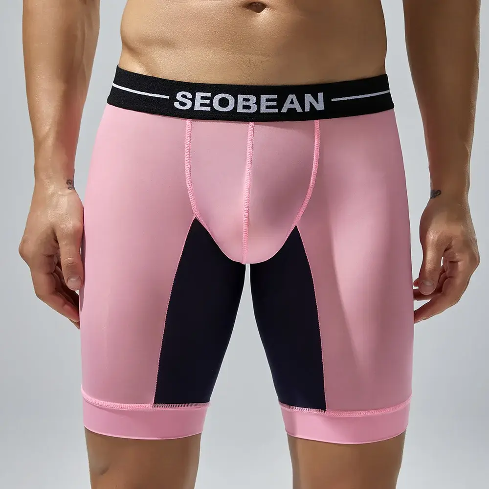 Spring new men's underwear trendy color matching long men's boxer underwear 240201 — image 16