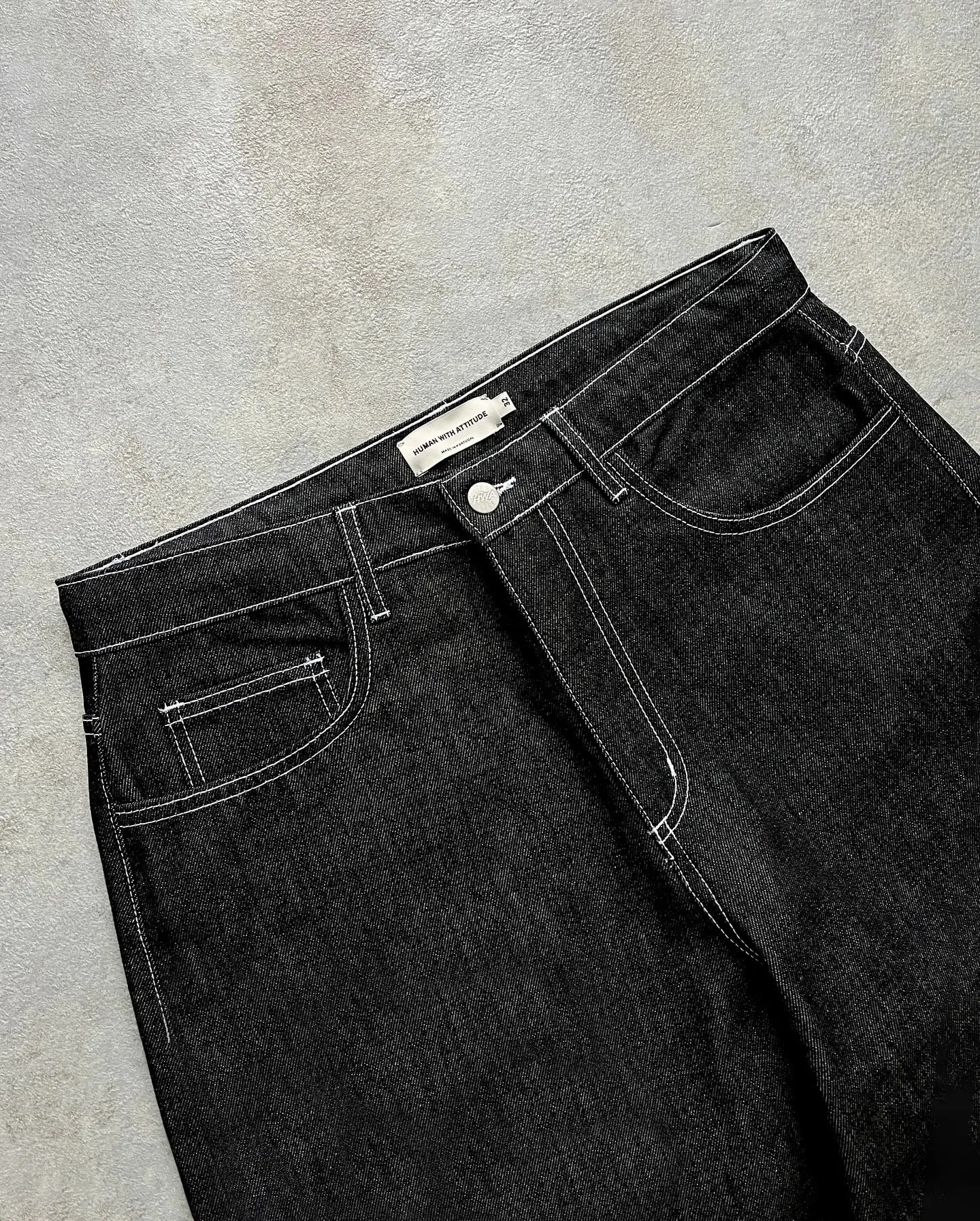 Y2K Retro Baggy Black Jeans High Quality Letter Embroidered Harajuku Denim Pants Men Women Hip Hop Casual Straight Streetwear — image 8