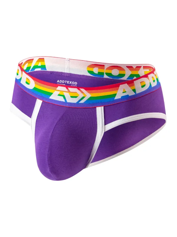 Sexy Men Underwear Rainbow Belt Multi Colored Youth Low Waist U Convex Pouch Brief Teenager Cotton Breathable Comfortable Bikini — image 5