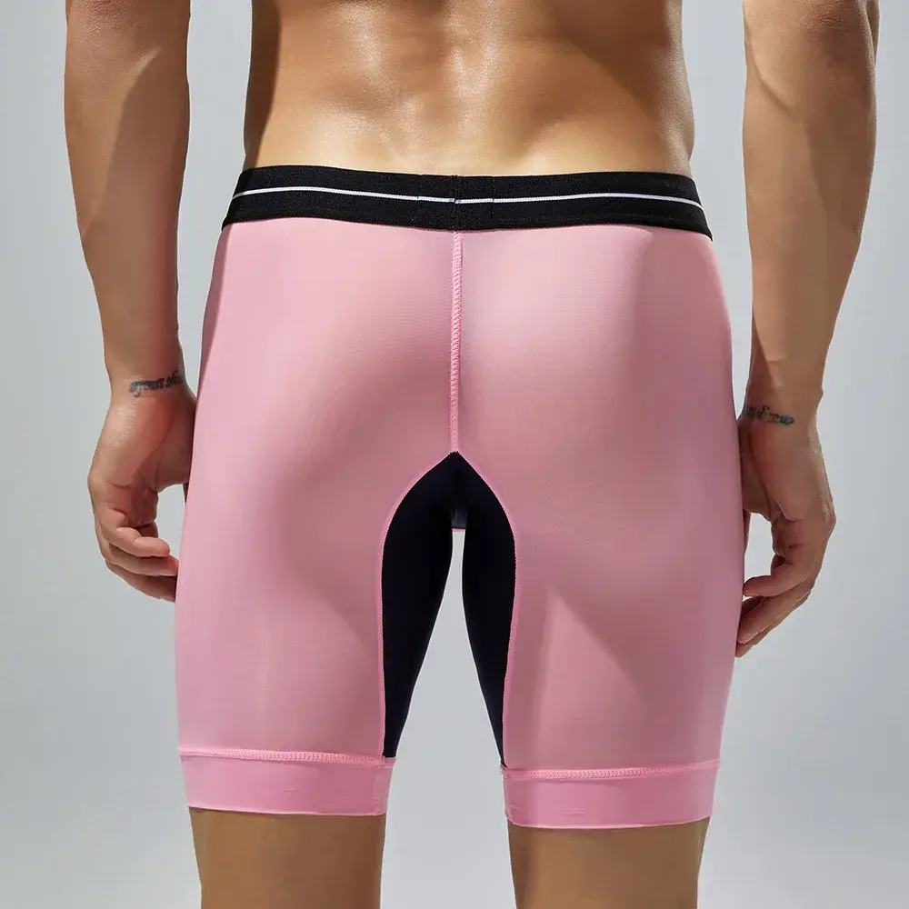 Spring new men's underwear trendy color matching long men's boxer underwear 240201 — image 20