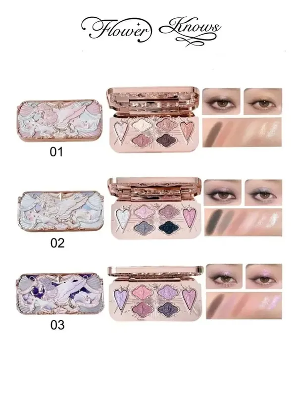 Flower Knows Knight Unicorn 10Pcs Full Makeup Set Eyeshadow Blush Lipstick Loose Powder Lip Liner Mirror Gift Box — image 3
