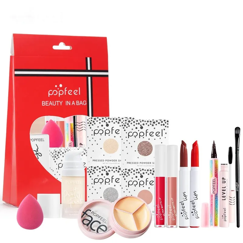 Long-Lasting Makeup Essentials Versatile Paste Complete Face Makeup Gift Bag Glamorous Makeup Collection For Makeup Beginners