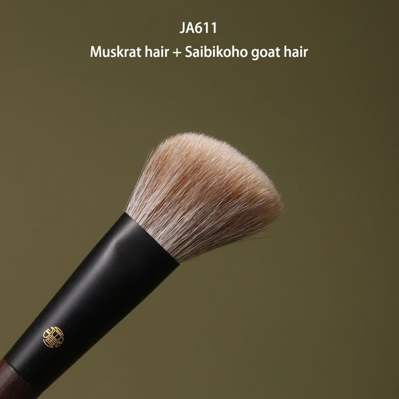 Professional Handmade Makeup Brushes 1PC Squirrel Fox Horse Goat Hair Angled Contour Brush Walnut Handle Make Up Brush — image 14