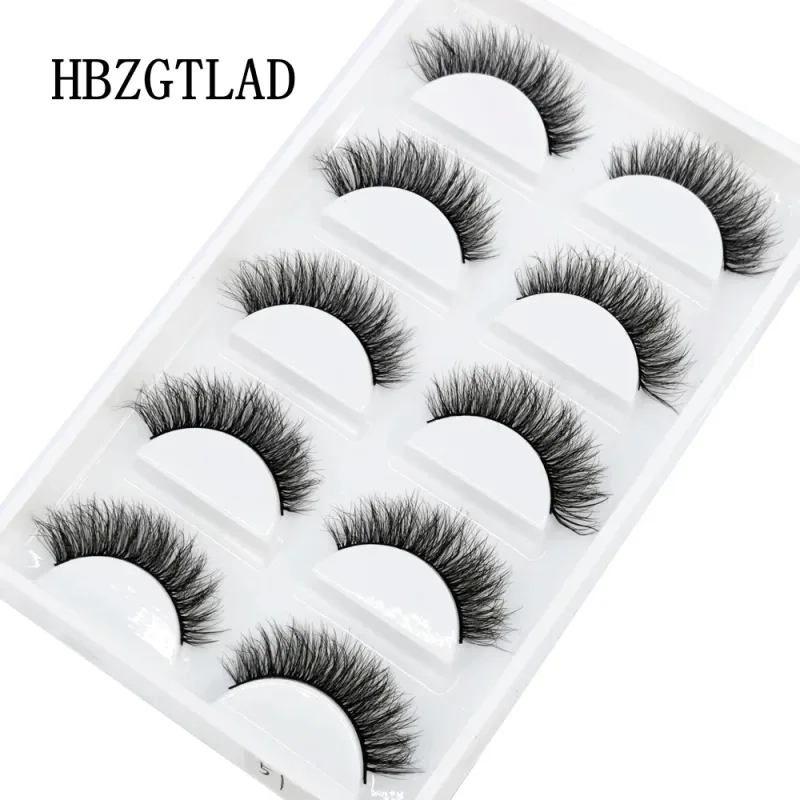 5Pairs Handmade Mink Lashes Short False Eyelashes Dense Natural Long Messy Eye Lashes Reusable Stage Makeup Eyelashes — image 37