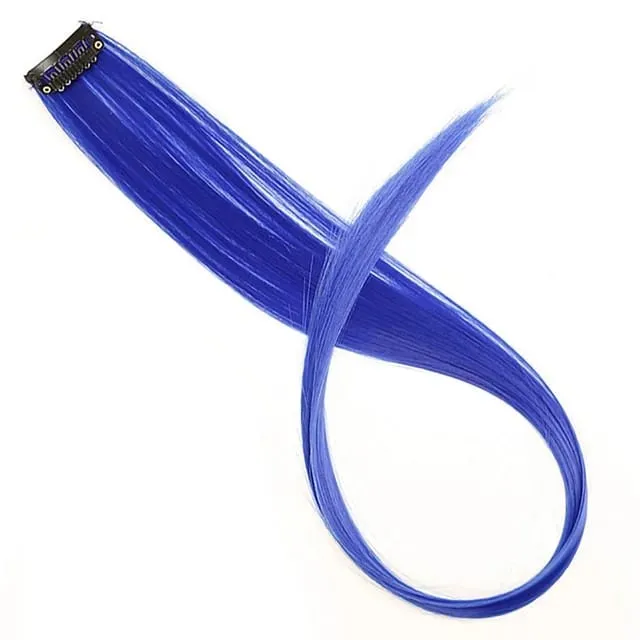 22Inch Synthetic Long Straight Clip In Hair Extensions High Temperature Hairpieces Rainbow Colors Hair Accessories for Women — image 8