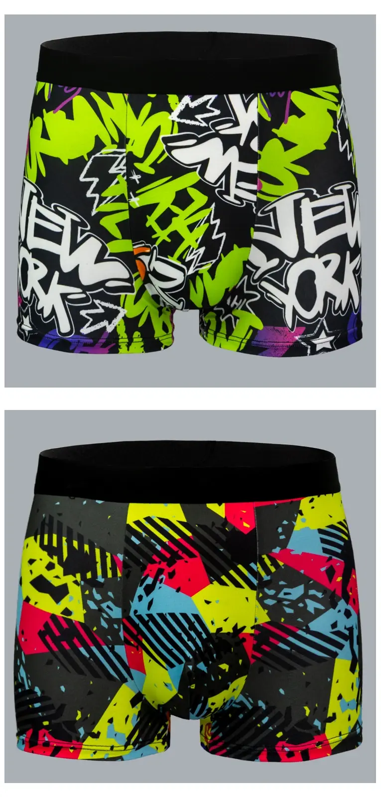 5-Pcs Men's Boxer Briefs Random Graffiti Print Trendy Christmas Pattern Underwear Comfortable Boxer Shorts — image 10