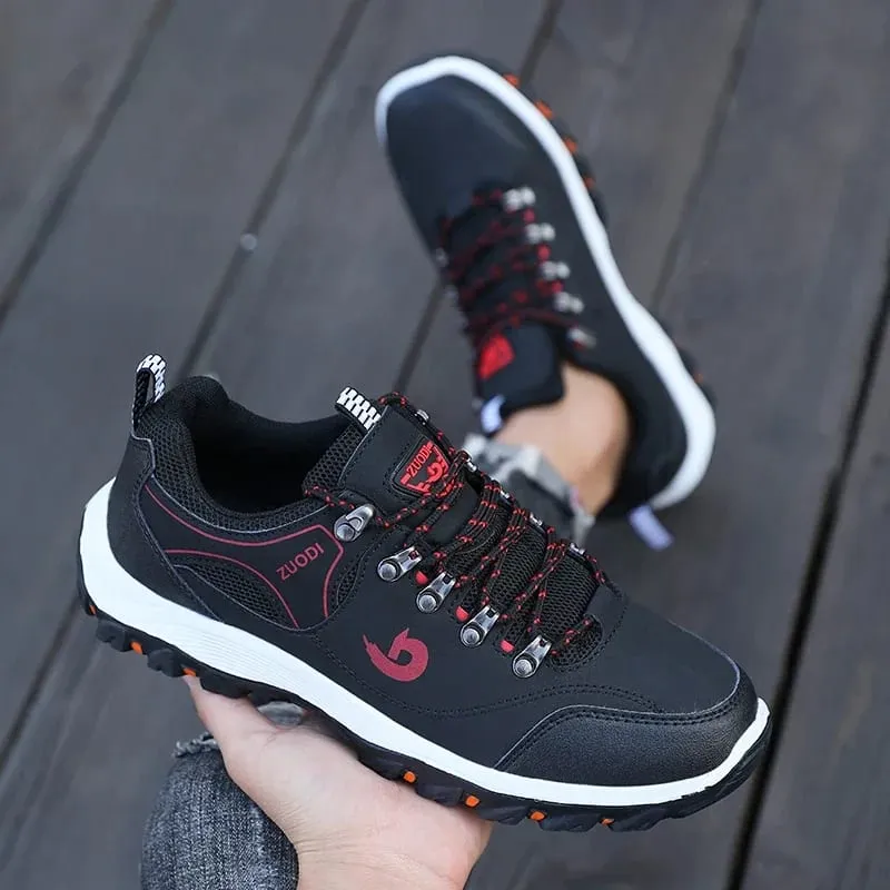 Hiking Boots Men's Black Sneakers Waterproof and Durable Mountaineering Shoes Vulcanized Shoes for Men Size 39 48 Elegant Shoes
